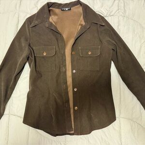 More Than Blue Brown Utility Jacket for Women Size Medium
